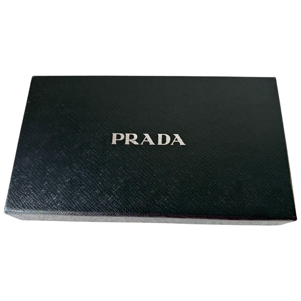 PRADA Saffiano Wallet Leather Zip Around Continental Black Tassles New w/ Box - Picture 3 of 9